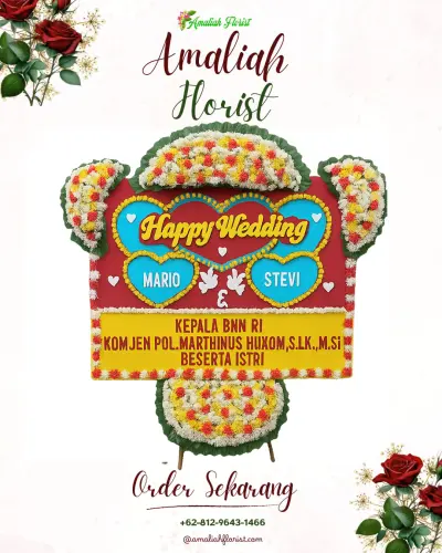Karangan Papan Bunga Pernikahan di Rojopolo